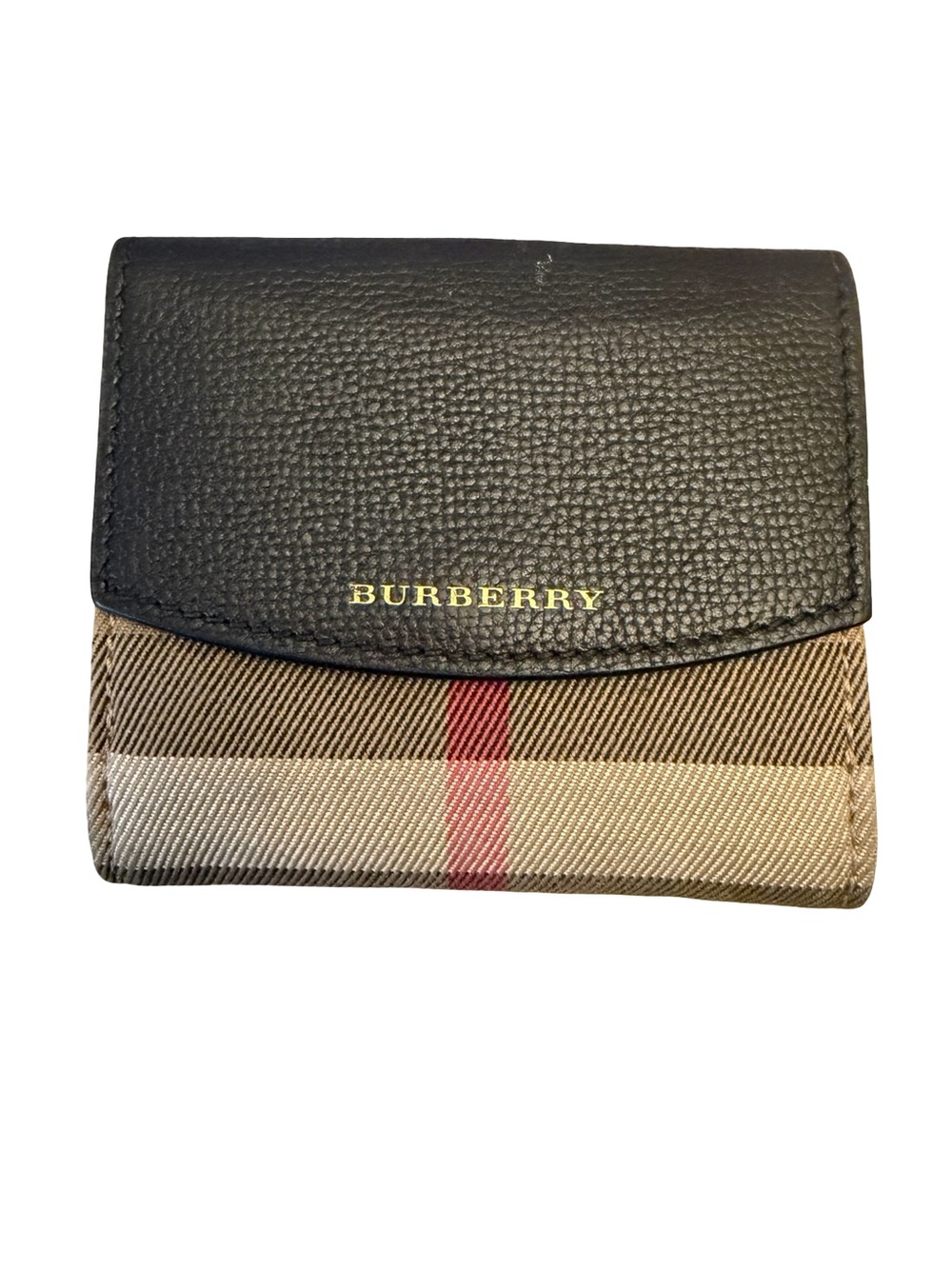 🔥Authentic Burberry Black & Beige Small Fold Wallet - Picture 7 of 12